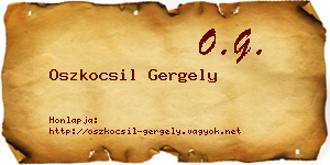 Oszkocsil Gergely névjegykártya